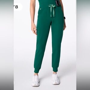 FIGS WOMENS Hunter Green High Waisted Zamora - Jogger Scrub Pant - medium